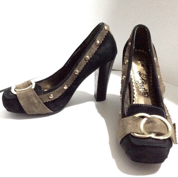 Naughty Monkey Rock and Roll Pumps gold studs - Picture 3 of 8